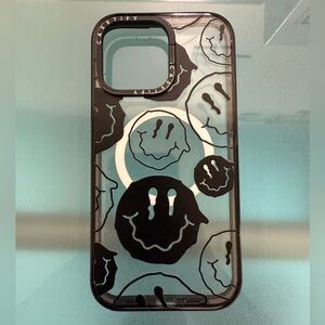 CASETiFY Apple iPhone 14 Pro Max Black Smile MagSafe Impact Ring Stand Case Used